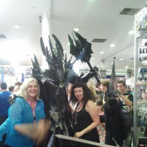 Here I am at the last Supanova, hanging out with Isobelle Carmody and the Dark Lord.