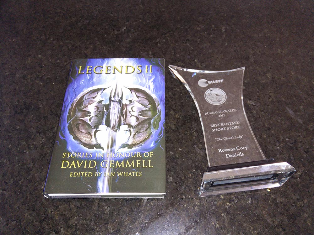 Legends 2, where 'The Giant's Lady' appears, and the actual Aurealis Award for best fantasy short story